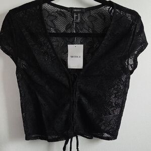 Forever 21 Black Lace Crop Top